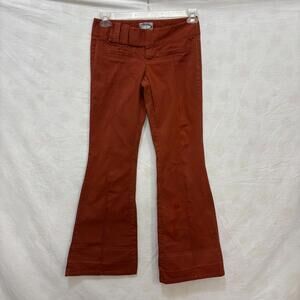 Y2K low-rise flared bareback burnt orange pants sz 5